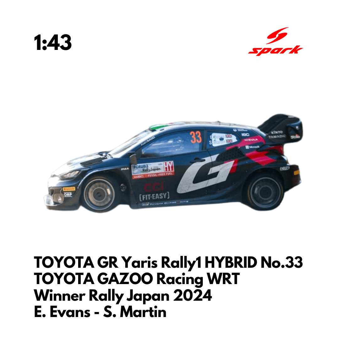 TOYOTA GR Yaris Rally1 HYBRID No.33 TOYOTA GAZOO Racing WRT Winner Rally Japan 2024 - Spark Model Car