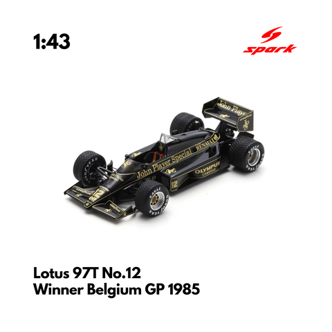 Lotus 97T No.12 Winner Belgium GP 1985 - 1/43 Heritage Spark Model Car