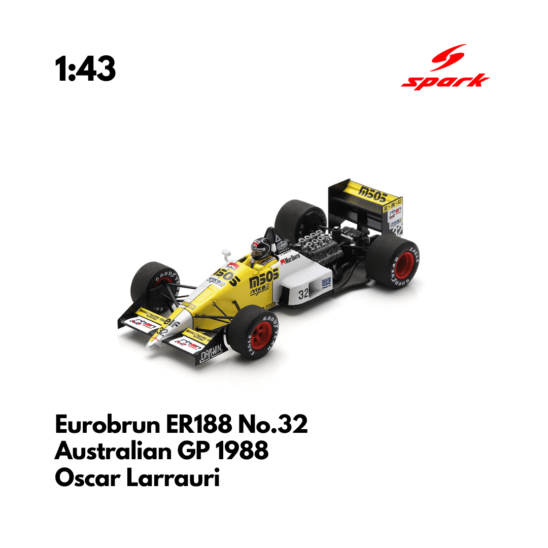 Spark 1:43 Eurobrun ER188 #32 Oscar Larrauri GP d'Australie 1988 Spark 1:43 Eurobrun ER188 #32 Oscar Larrauri GP d'Australie 1988