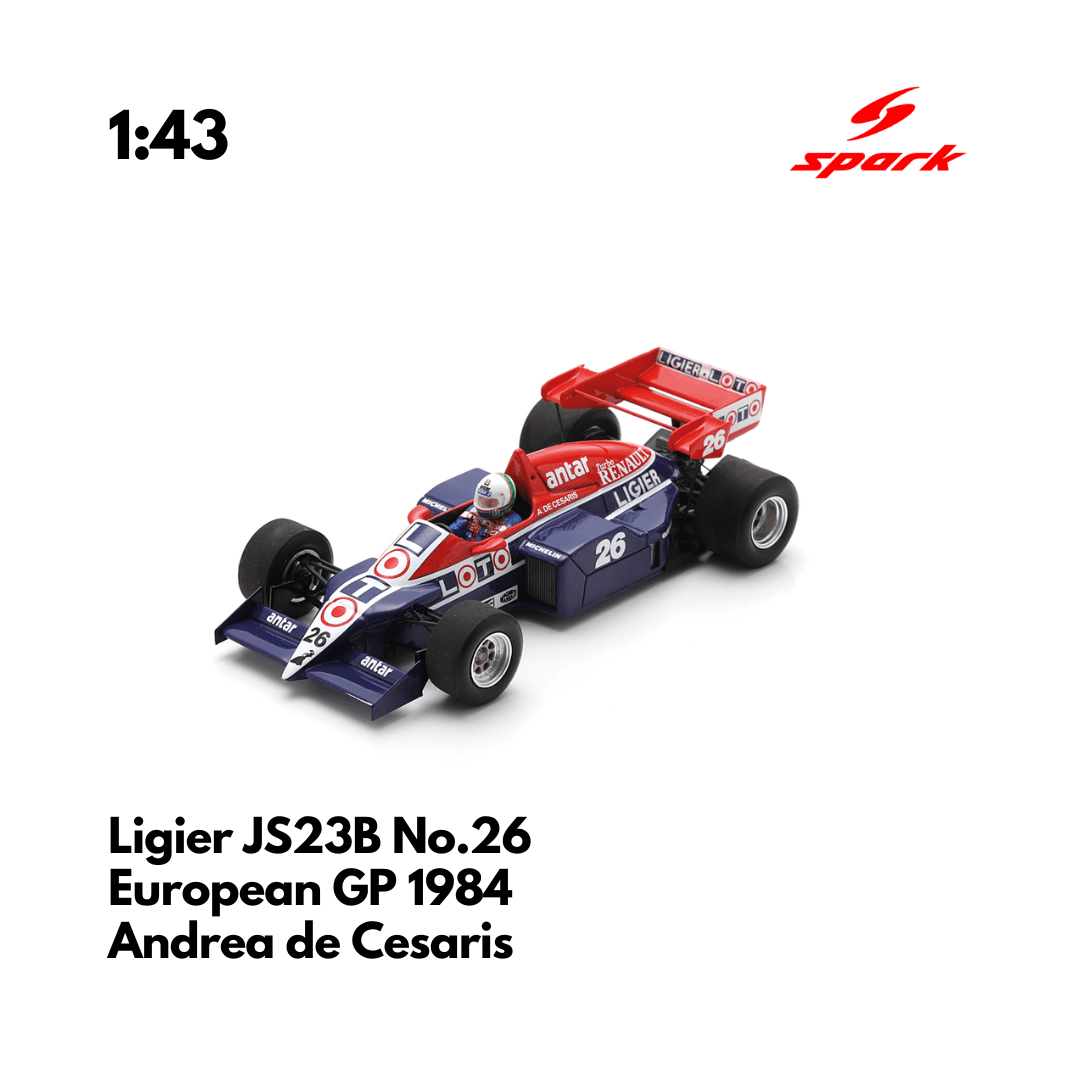 Ligier JS23B No.26 European GP 1984 - 1:43 Spark Heritage Model Car