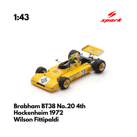 Brabham BT38 No.20 4th GP Baden-Württemberg Hockenheim 1972 - 1/43 Heritage Spark Model Car