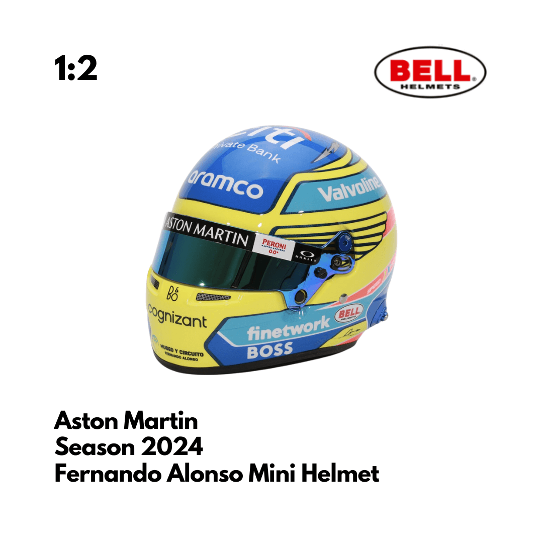 Fernando Alonso Helmet 2024 Aston Martin Racing - BELL 1:2 Mini Model Helmet