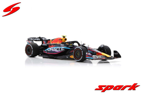 Red Bull RB19 2023 F1 Model Car - Miami GP Special Livery 2023 Max Verstappen 1st & Sergio Perez 2nd - Spark Model