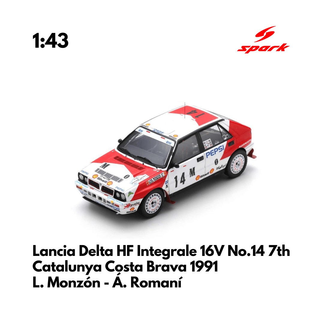 Lancia Delta HF Integrale 16V No.14 7th Rallye España - Catalunya Costa Brava 1991 - 1/43 Heritage Spark Model Car