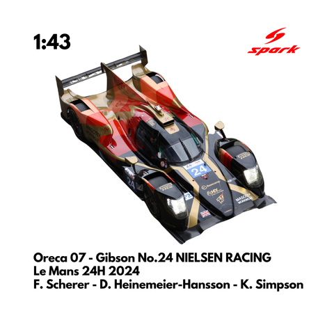 Oreca 07 - Gibson No.24 NIELSEN RACING 24H Le Mans 2024 - Spark Model Car