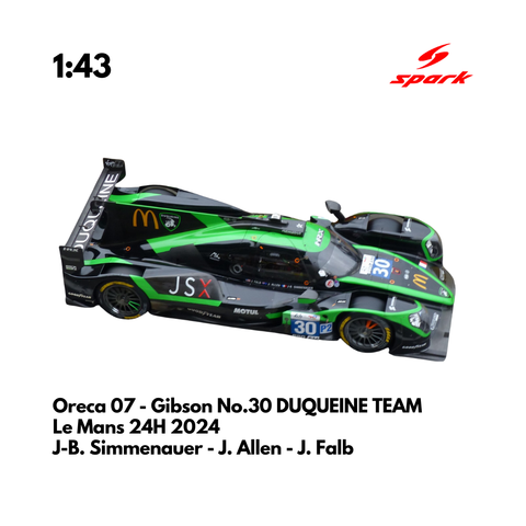 Oreca 07 - Gibson No.30 DUQUEINE TEAM 24H Le Mans 2024 - Spark Model Car