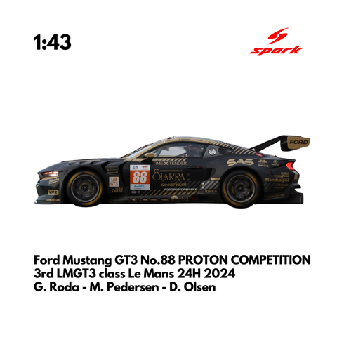 Ford Mustang GT3 No.88 PROTON COMPETITION 24H Le Mans 2024 - Spark Model Car