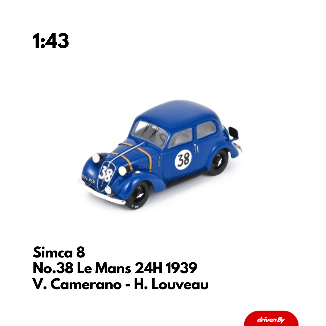 Simca 8 No.38 Le Mans 24H 1939 - Heritage Spark Model Car