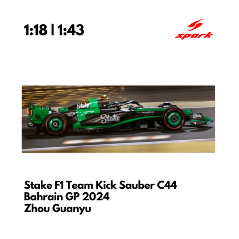 Stake F1 Kick Sauber C44 - Bahrain GP 2024 Zhou Guanyu Model Car - Spark Model