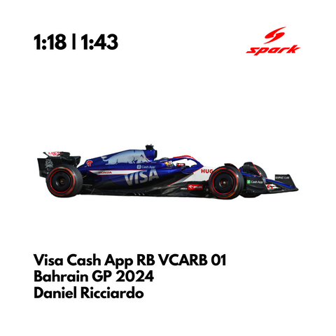 Visa Cash App RB VCARB 01 - Bahrain GP 2024 Daniel Ricciardo Model Car - Spark Model