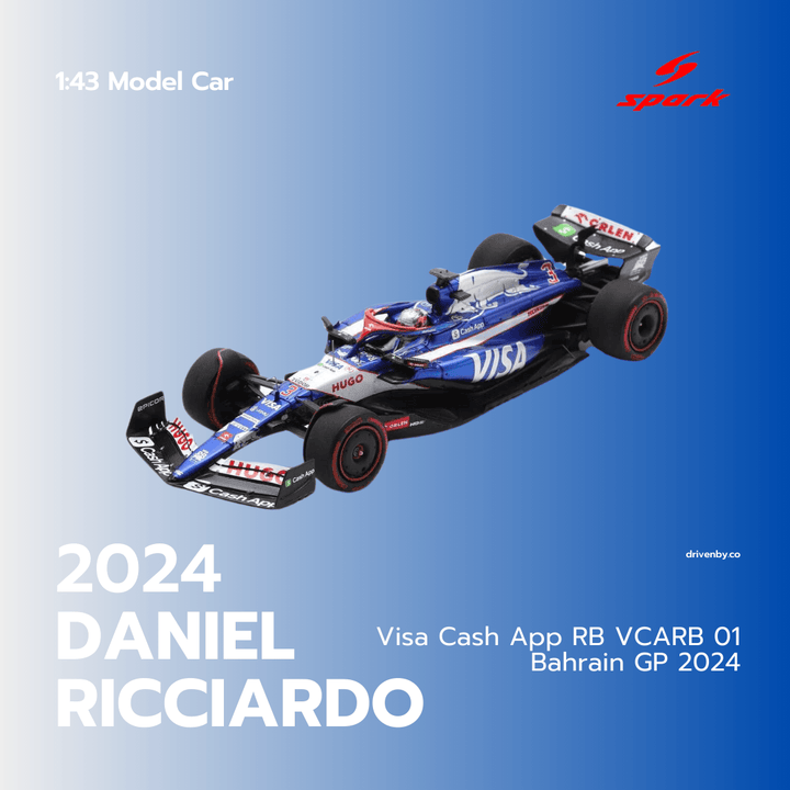 Visa Cash App RB VCARB 01 - Bahrain GP 2024 Daniel Ricciardo Model Car - Spark Model