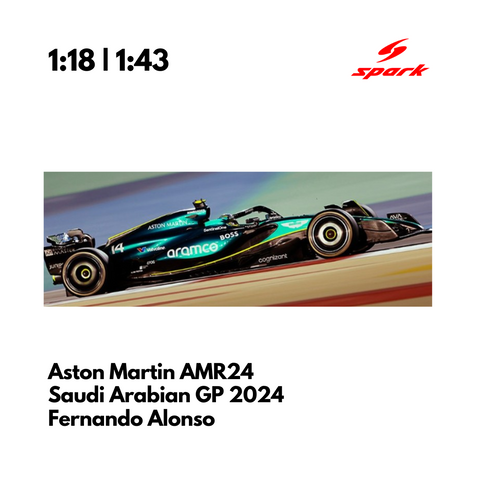 Aston Martin AMR24 - Saudi Arabian GP 2024 Fernando Alonso Model Car - Spark Model