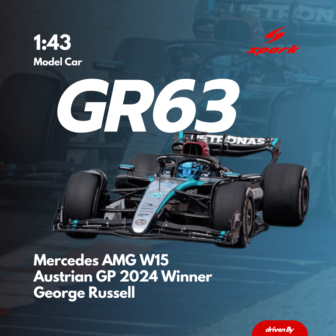 George Russell Austrian GP 2024 Winner - Mercedes F1 W15 First Win Model Car - Spark Model