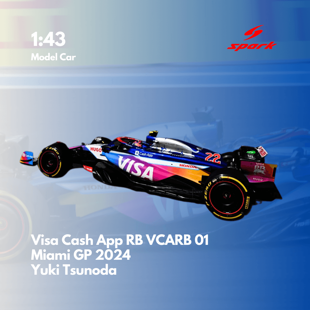Yuki Tsunoda Visa Cash App RB VCARB 01 - Miami GP 2024 Livery Model Car - Spark Model