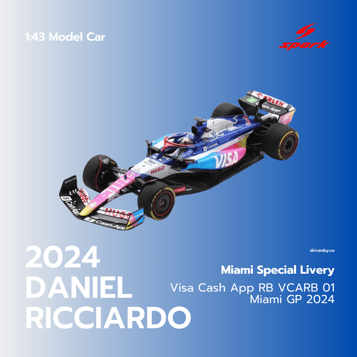 Daniel Ricciardo Visa Cash App RB VCARB 01 - Miami GP 2024 Livery Model Car - Spark Model