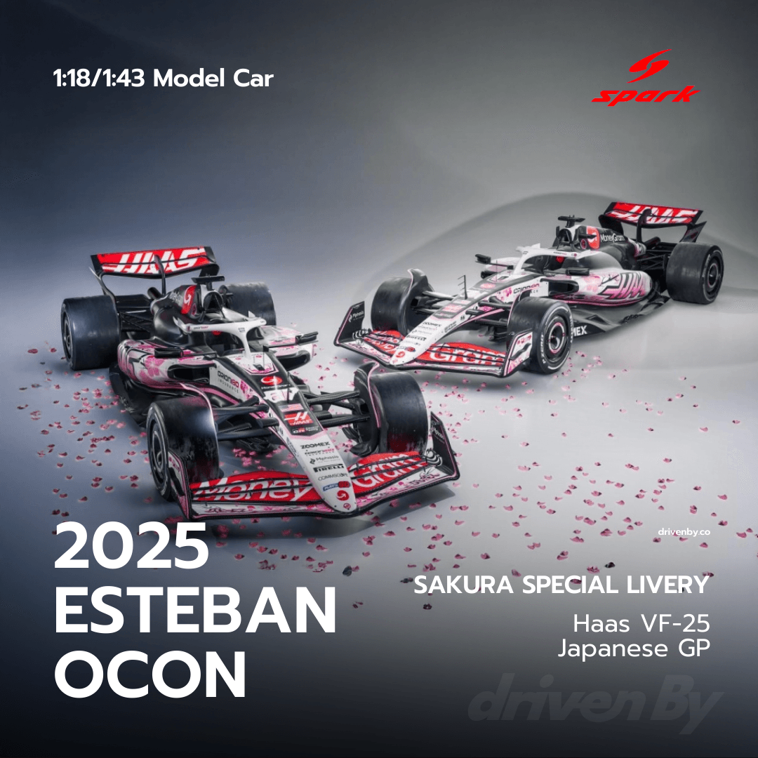 Esteban Ocon – Japanese GP 2025 Sakura Special Livery Haas F1 Team VF-25 Model Car - Spark Model