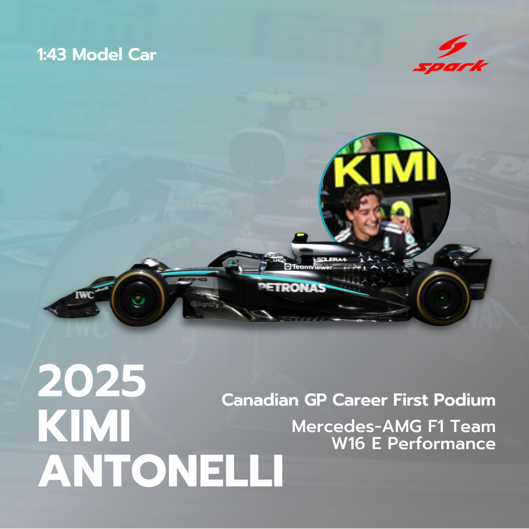 Kimi Antonelli - Mercedes W16 Canadian GP 2025 3rd Model Car W/ Pitboard - Spark Model