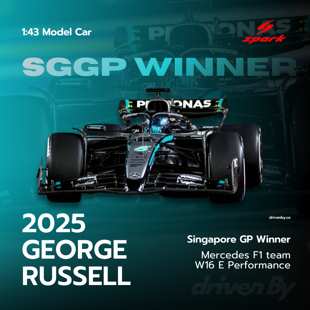 George Russell Singapore GP 2025 Winner Mercedes W16 Model Car - Spark Model