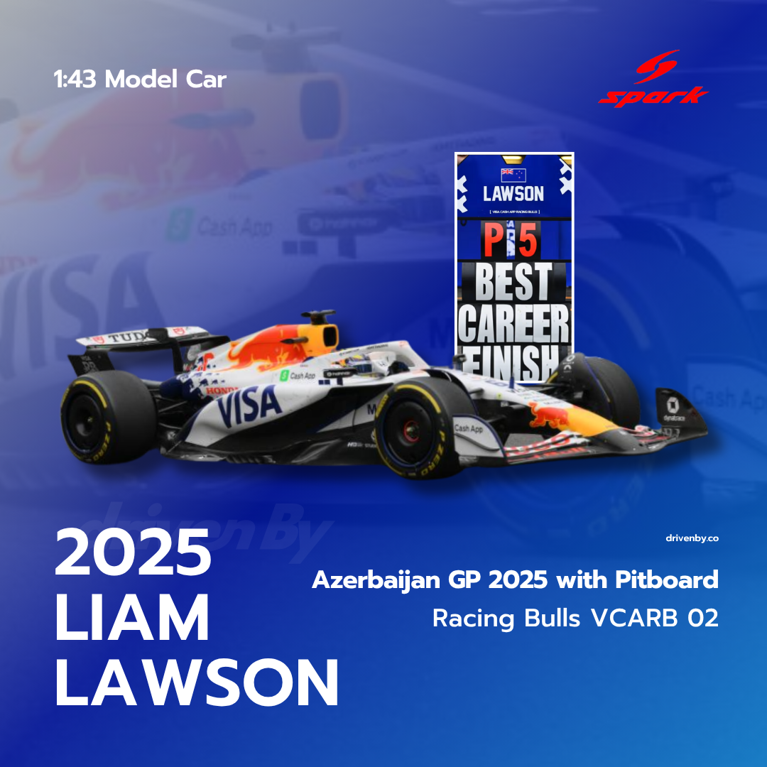 Liam Lawson Azerbaijan GP 2025 5th Racing Bulls VCARB 02 With Pitboard Model Car - Spark Model