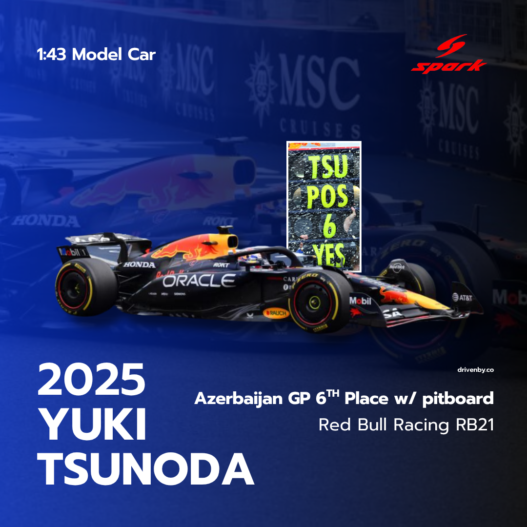 Yuki Tsunoda Azerbaijan GP 6TH 2025 Red Bull RB21 With Pitboard Model Car - Spark Model