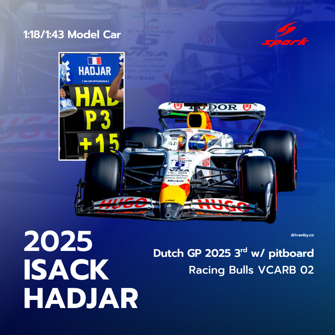 Isack Hadjar Dutch GP 2025 3rd Racing Bulls VCARB 02 With Pitboard Model Car - Spark Model