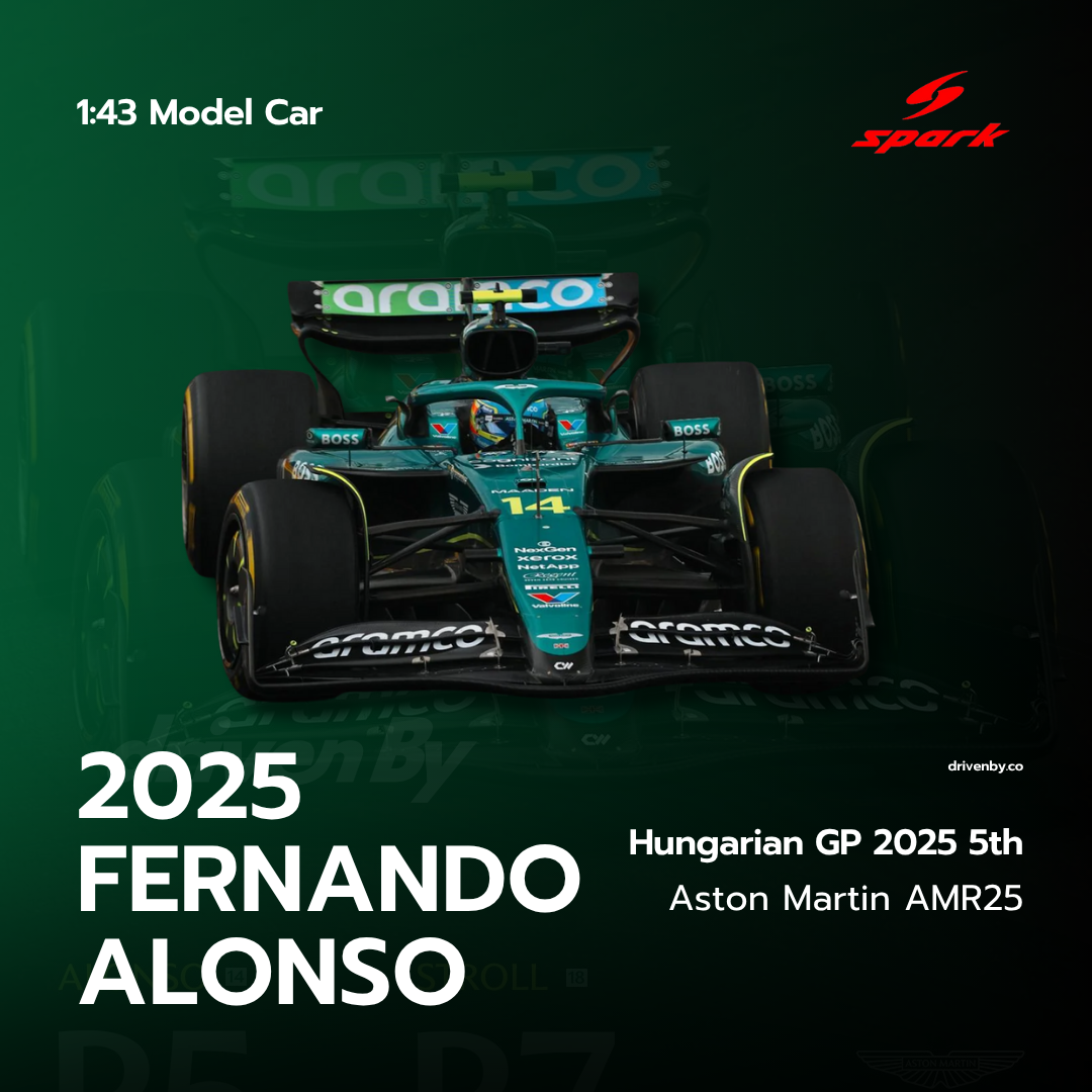 Fernando Alonso Hungarian GP 2025 Aston Martin F1 Team AMR25 Model Car - Spark Model