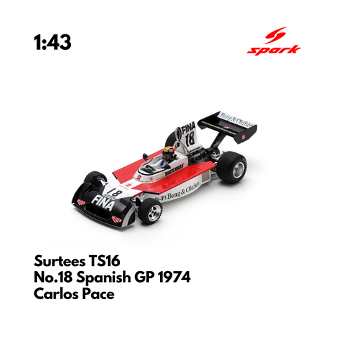 Surtees TS16 No.18 Spanish GP 1974 - 1:43 Spark Heritage Model Car