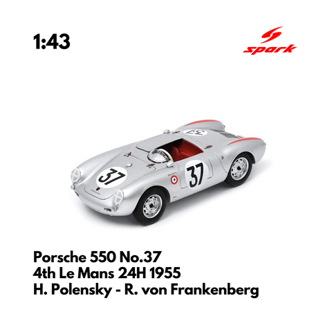 Porsche 550 No.37 4th Le Mans 24H 1955 - 1/43 Heritage Spark Model Car