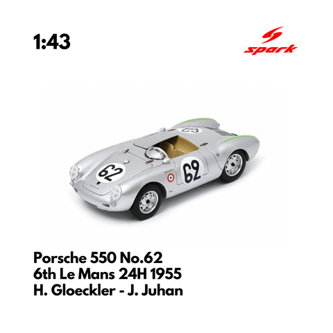 Porsche 550 No.62 6th Le Mans 24H 1955 - 1/43 Heritage Spark Model Car