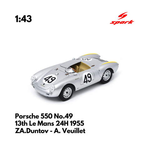 Porsche 550 No.49 13th Le Mans 24H 1955 - 1/43 Heritage Spark Model Car