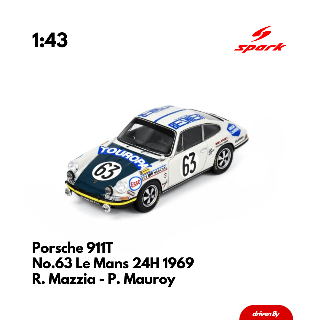 Porsche 911T No.63 Le Mans 24H 1969 - Heritage Spark Model Car