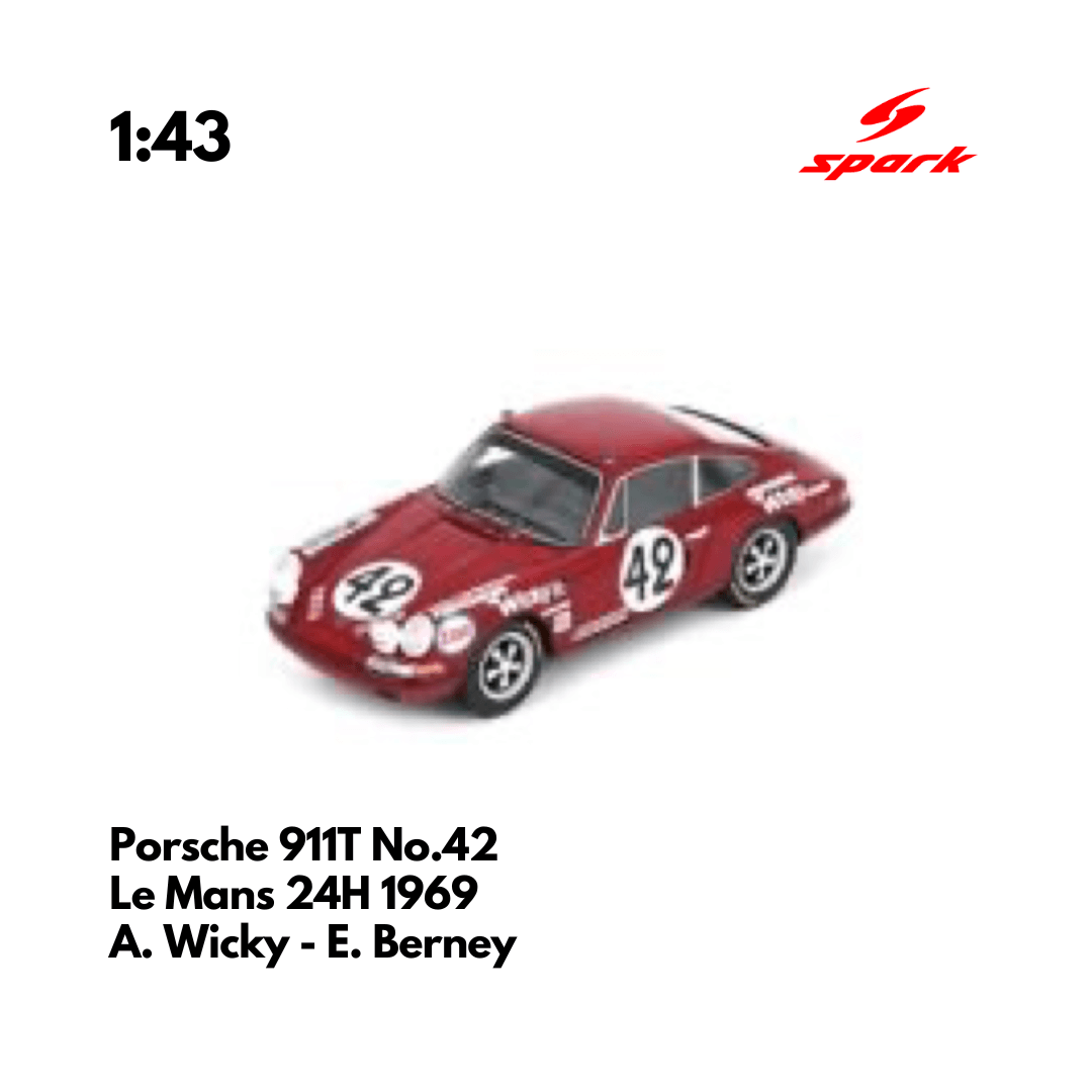 Porsche 911T No.42 Le Mans 24H 1969 - 1:43 Spark Model Car