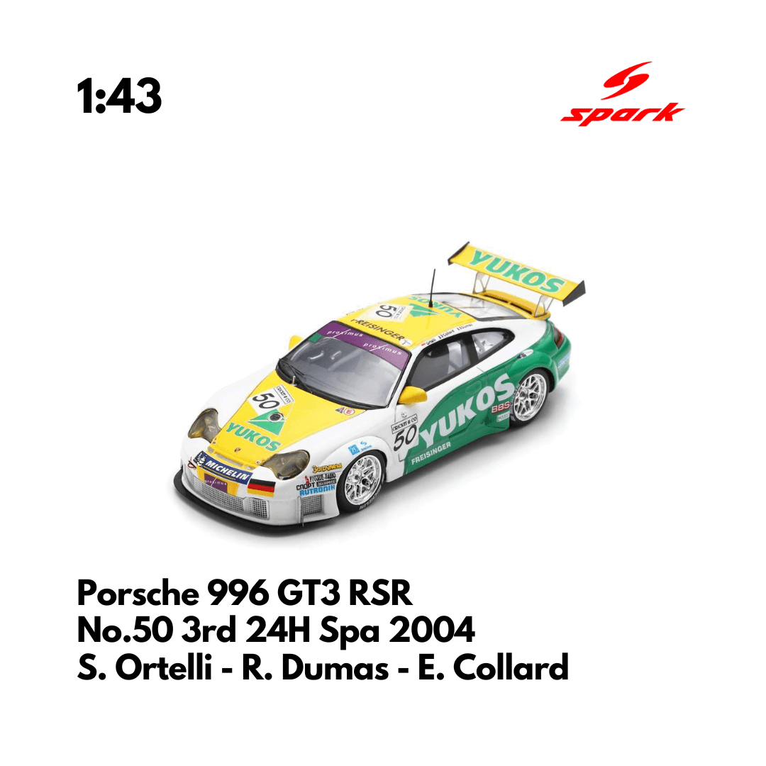 Porsche 996 GT3 RSR No.50 3rd 24H Spa 2004 - 1:43 Spark Model Car