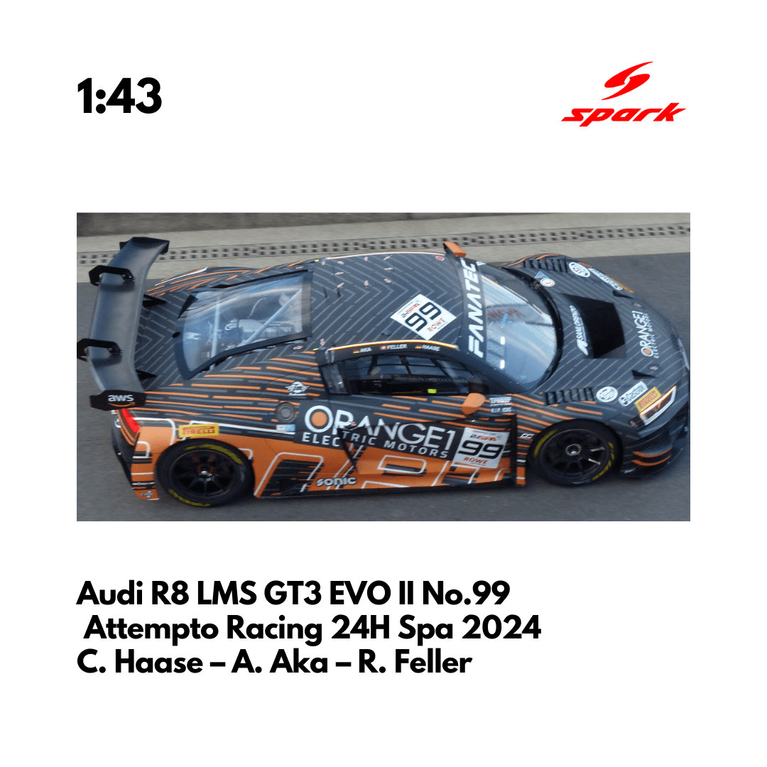 Audi R8 LMS GT3 EVO II No.99 Tresor Attempto Racing 24H Spa 2024 - Spark Model Car