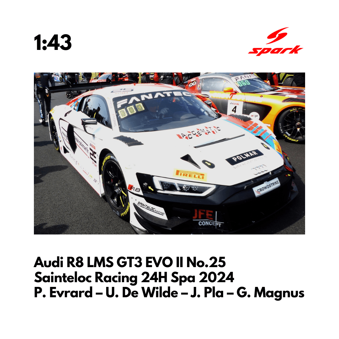 Audi R8 LMS GT3 EVO II No.25 Sainteloc Racing 24H Spa 2024 - Spark Model Car
