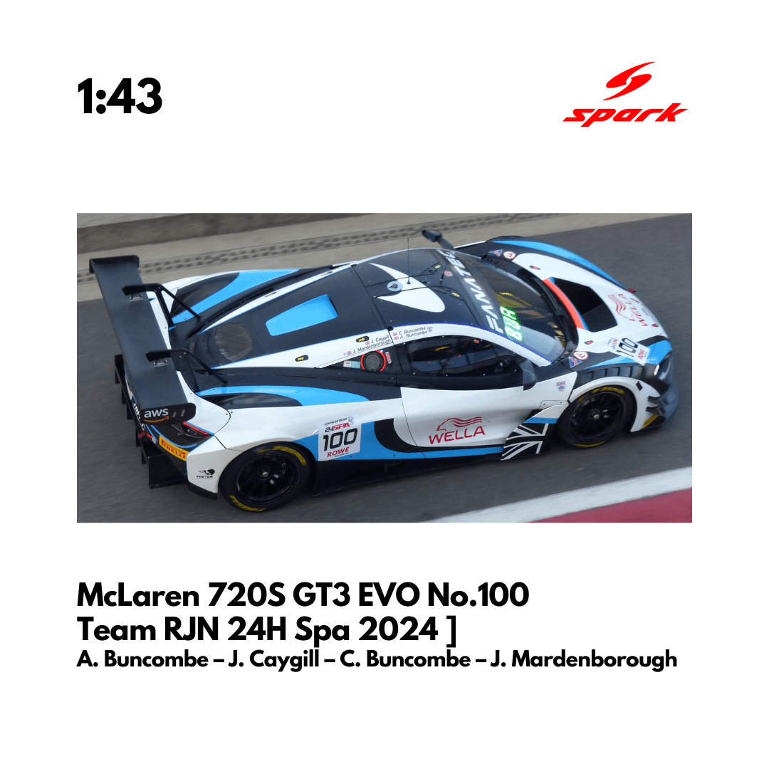 McLaren 720S GT3 EVO No.100 Team RJN 24H Spa 2024 - Spark Model Car