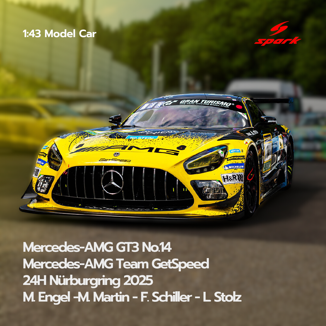 Mercedes-AMG GT3 No.14 Mercedes-AMG Team GetSpeed 24H Nürburgring 2025 - Spark 1:43 Model Car