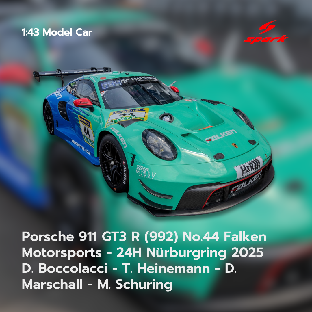 Porsche 911 GT3 R (992) No.44 Falken Motorsports 24H Nürburgring 2025 - Spark 1:43 Model Car