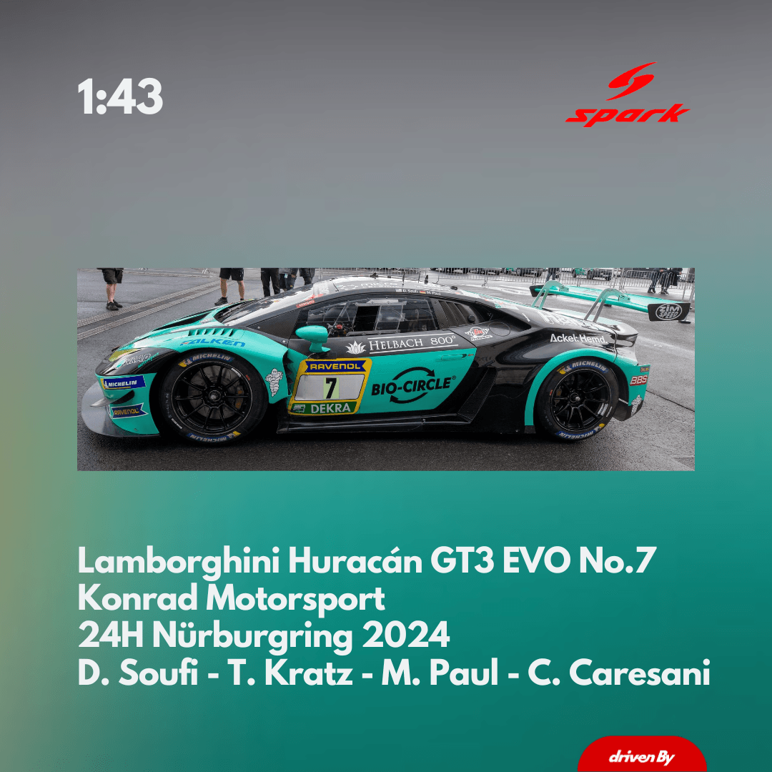 Lamborghini Huracán GT3 EVO No.7 Konrad Motorsport 24H Nürburgring 2024 - 1:43 Spark Model Car