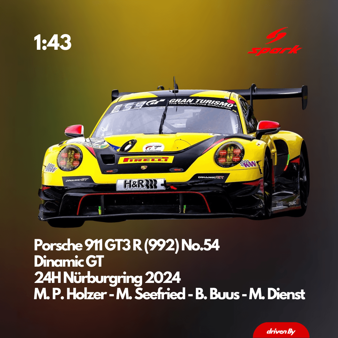 Porsche 911 GT3 R (992) No.54 Dinamic GT 24H Nürburgring 2024 - 1:43 Spark Model Car