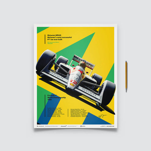 McLaren MP4/4 - Ayrton Senna - San Marino GP - 35th Anniversary - 1988 Automobilist Poster