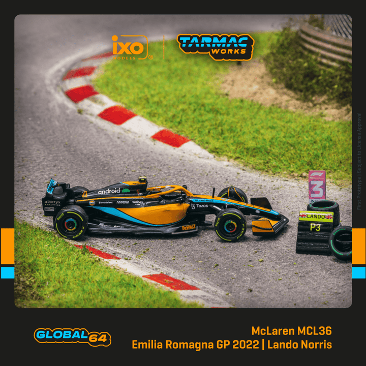 Scale 1/64 - McLaren MCL36 Emilia Romagna Grand Prix 2022 Lando Norris - Tarmac Works