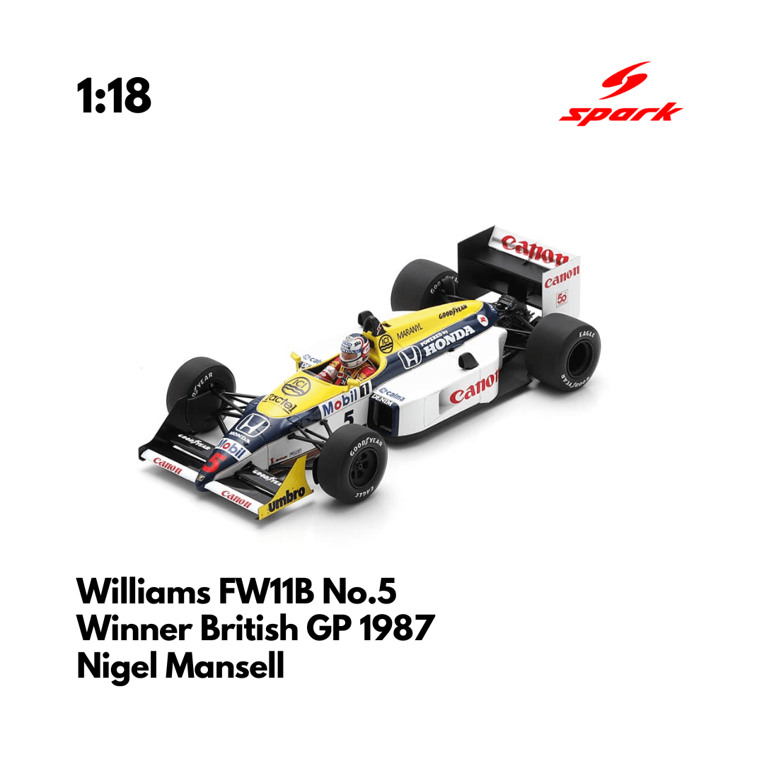 Williams FW11B No.5 Winner British GP 1987 - Nigel Mansell - 1:18 Spark Model Car