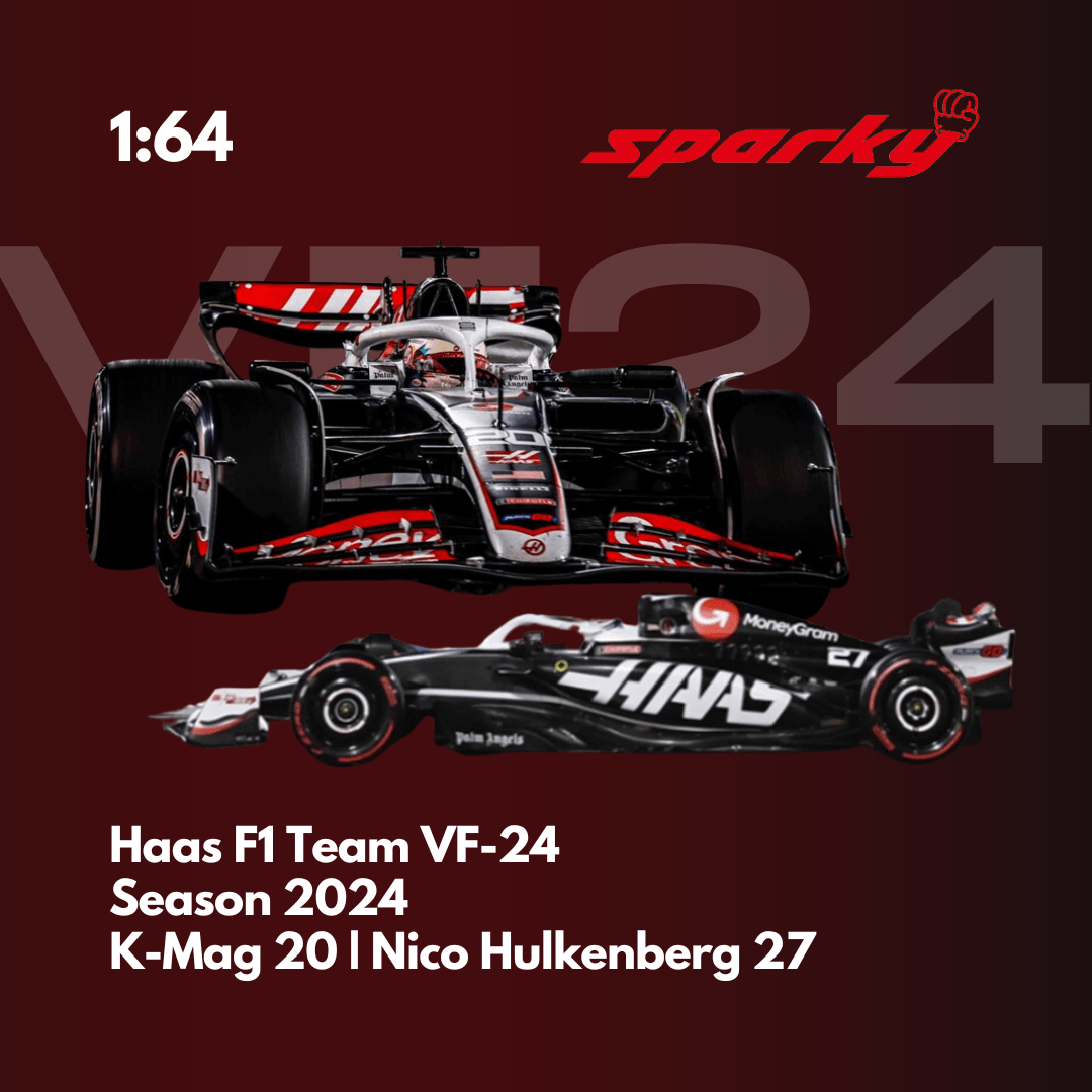 Haas F1 VF-24 - K-Mag & Hulkenberg - 2024 F1 Season Model Car Scale 1:64 Sparky