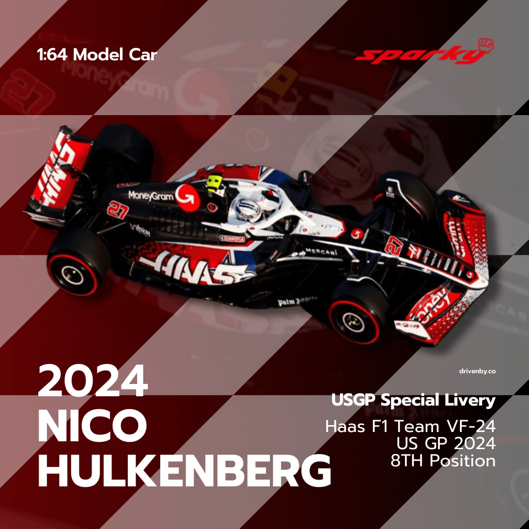 Nico Hulkenberg US GP 2024 8th Haas F1 VF-24 Model Car - Scale 1:64 Sparky