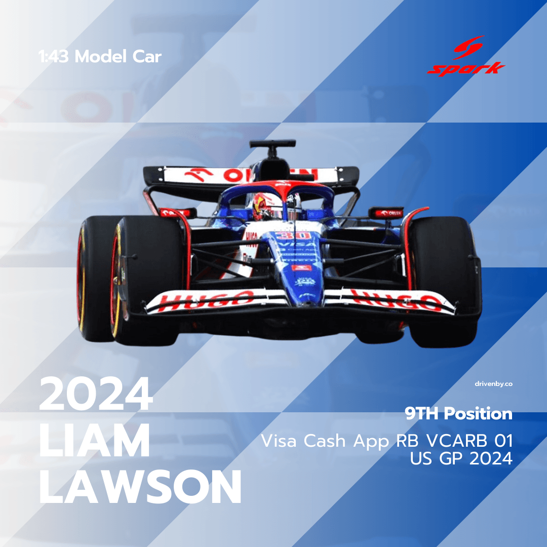 Liam Lawson US GP 2024 F1 Debut 9th Visa Cash App RB VCARB 01 Model Car - Scale 1:64 Sparky