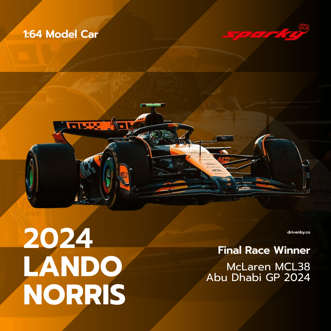 Lando Norris Abu Dhabi GP 2024 Winner McLaren MCL38 Model Car - Scale 1:64 Sparky