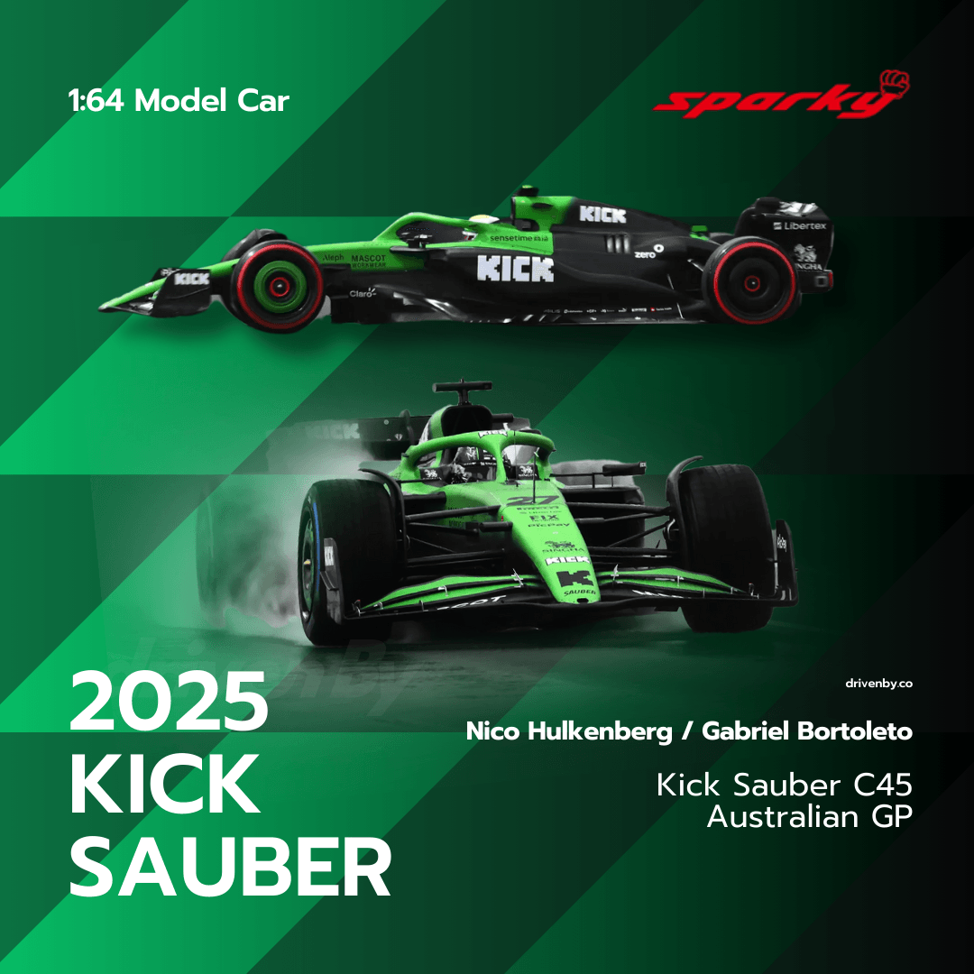 Stake F1 Team Kick Sauber C45 - Nico Hulkenberg & Gabriel Bortoleto – Australian GP 2025 Model Car Scale 1:64 Sparky