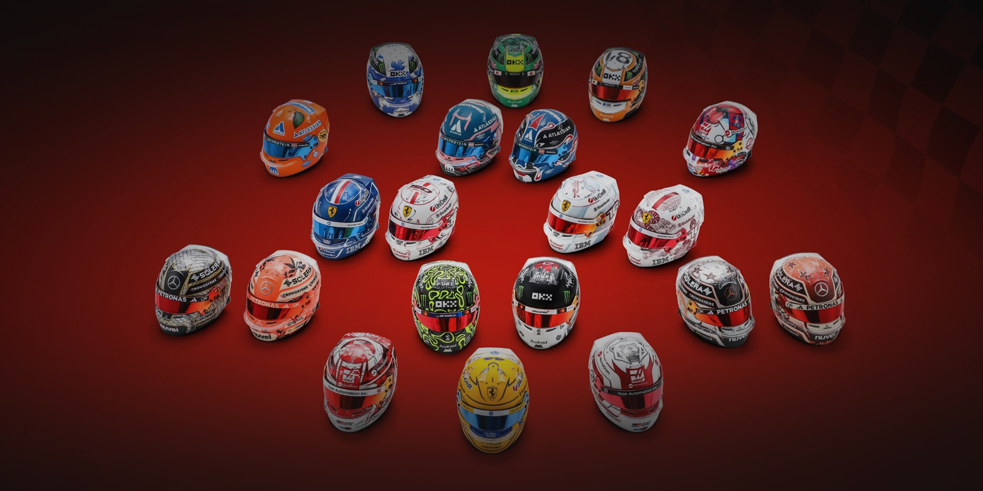 F1 Helmet & Racing Driver Model Helmet