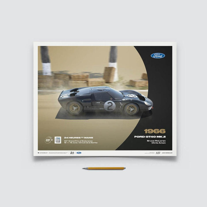 Ford GT40 Mk.II - 24h Le Mans - 100th Anniversary - 1966 Automobilist Poster